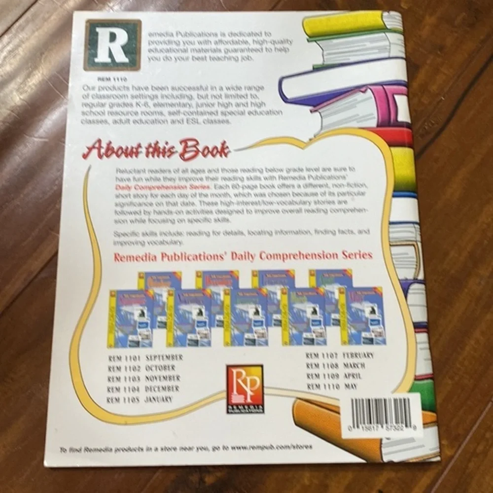 Remedia Publications Daily Comprehension Month of May‎ Reading puzzles